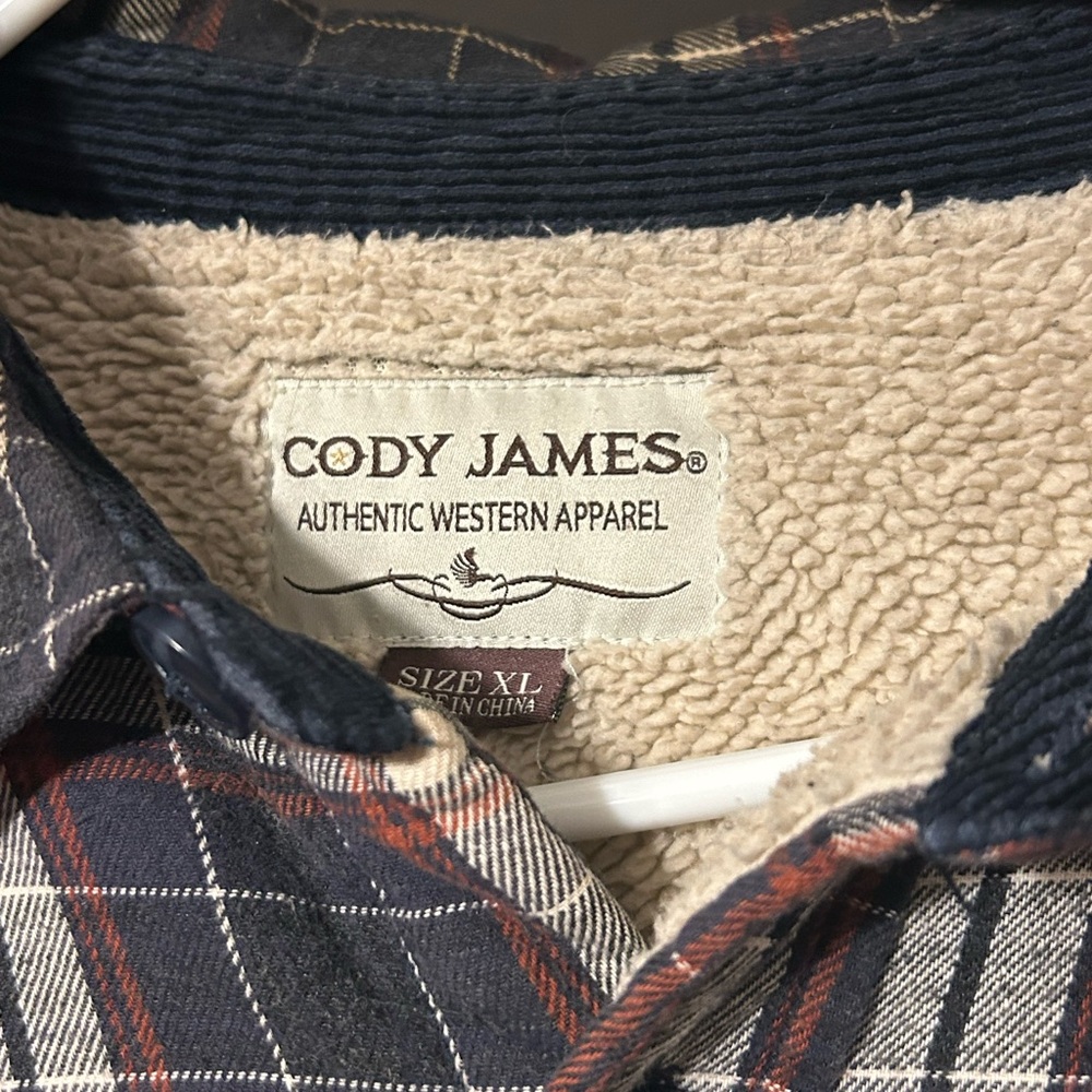 Cody James Mens  Sherpa Lined Flannel Shirt Jacket - Picture 3 of 4